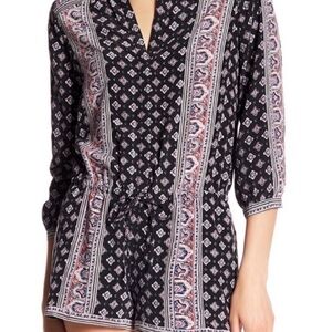 Joie Akeela 100% Silk Romper | Size Small | Black Caviar Print